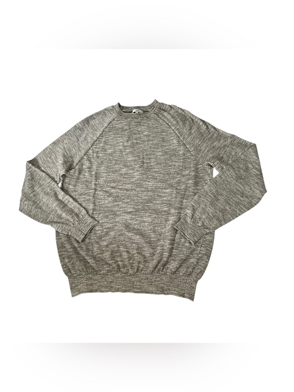 Reiss Sweater Mens Medium Crewneck Raglan Long Sleeves Lightweight Marled Beige
